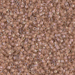 Miyuki Delica DB69 / DB069  11/0 Beige Lined Crystal AB Cylinder/Tube Beads, 5 or 10 gm