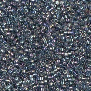 Miyuki Delica DB111 / DB0111 11/0 Perles de cylindre/tube gris transparent lustre AB, 5 ou 10 g