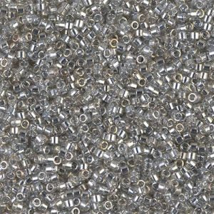 Miyuki Delica DB114 / DB0114 11/0 Transparent Argent Gris Or Lustre Cylindre/Tube Perles, 5 ou 10 g