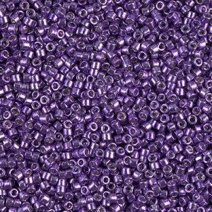 Miyuki Delica DB430 / DB0430 11/0 Perles cylindriques/tubes teintées violettes galvanisées, 5 ou 10 g