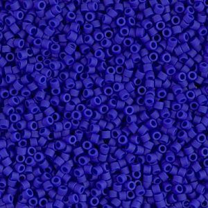 Miyuki Delica DB756 / DB0756 11/0 Perles cylindre/tube bleu royal opaque mat, 5 ou 10 g