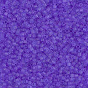 Miyuki Delica DB783 / DB0783 11/0 Perles cylindriques/tubes violettes teintées à l'extérieur transparentes mates, 5 ou 10 g