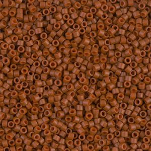 Miyuki Delica DB794  11/0 Matte Opaque Outside Dyed Sienna Brown Cylinder/Tube Beads, 5 or 10 gm