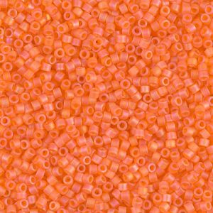 Miyuki Delica DB855 / DB0855 11/0 Matné Transparent Orange AB Cylinder/Tube Beads, 5 nebo 10 gm