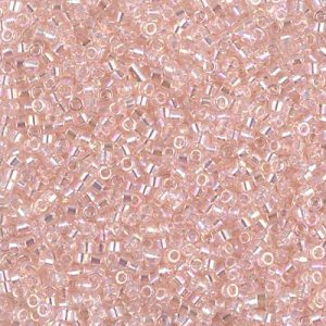 Miyuki Delica DB1243 11/0 Transparent Pink Mist AB Cylinder/Tube Beads, 5 nebo 10 gm