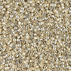 Miyuki Delica DB1831 11/0 Duracoat Galvanized Silver Cylinder/Tube Beads, 5 or 10 gm