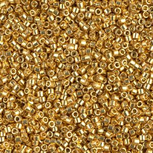 Miyuki Delica DB1832 Duracoat Galvanized Gold Cylindre/Tube Perles - 5 ou 10 g