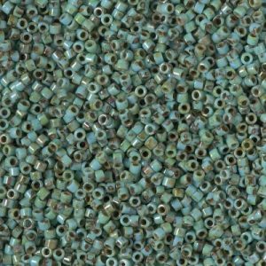 Miyuki Delica DB2264 11/0 Perles cylindre/tube vert mousse Picasso mat, 5 ou 10 g