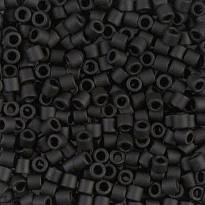 Miyuki Delica DBL310 / DBL0310 8/0 Perles de graines cylindre/tube noir mat, 5 ou 10 g