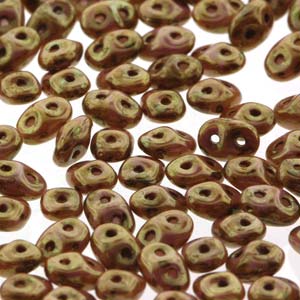 Matubo Superduo 2,5 x 5 mm 03000-65491 Perles rouges craie lazure - 5 ou 10 g