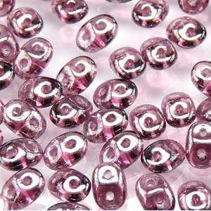 Matubo Superduo 2,5 x 5 mm 20060-14400 Ametyst White Luster Beads - 5 nebo 10 g