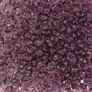 Matubo Superduo 2.5 x 5 mm 20060  Transparent Amethyst Beads - 5 or 10 gm