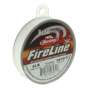Berkley Fireline 4 lb. Crystal, 50 Yards Microfused Braided Bead Threa –