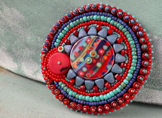 Hippie Brooch Free Digital Download Beading Pattern/Tutorial/Instructions/How To (Click on Link Below)