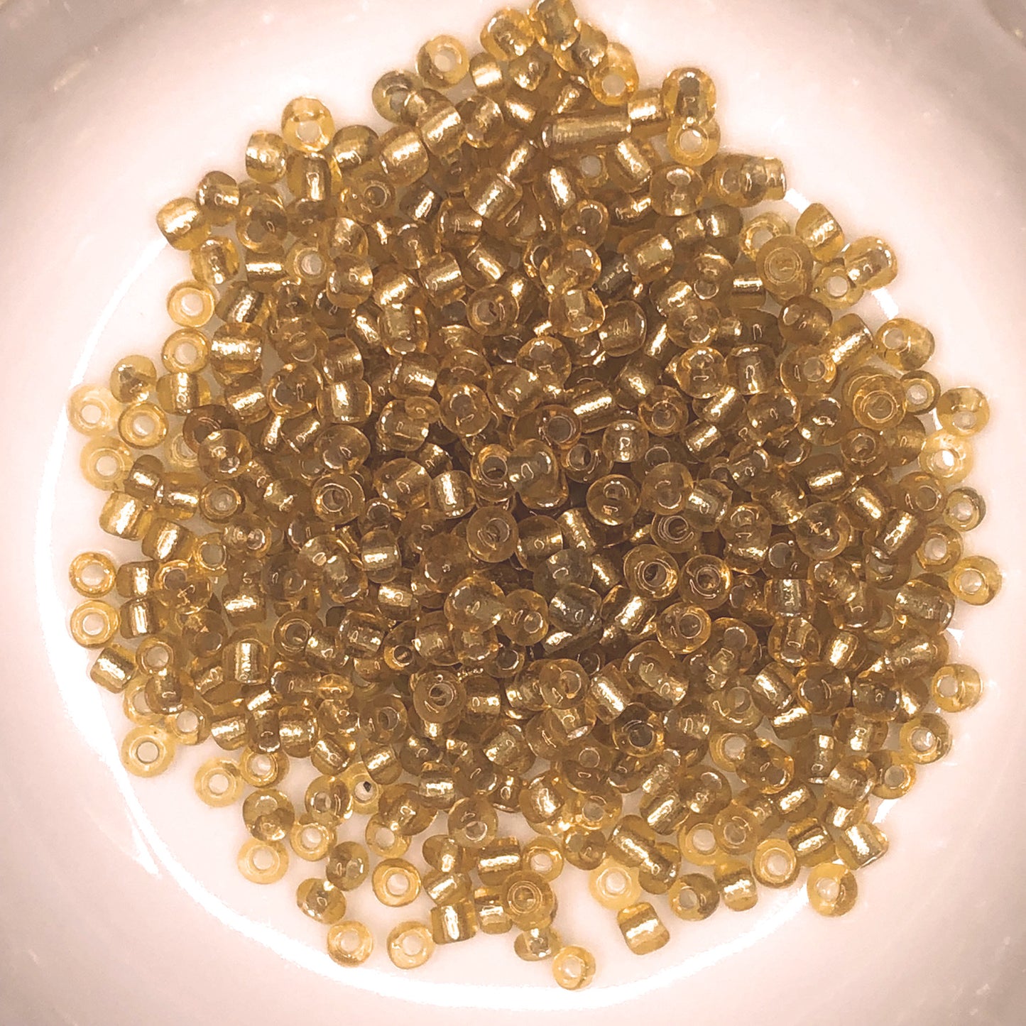 6/0 Perles de graines de topaze légère doublées d’argent transparent, 3,40 ou 5 g