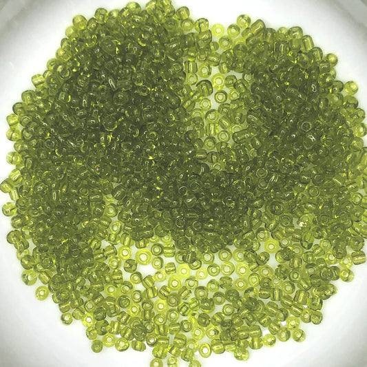8/0 Perles de graines vertes transparentes - 3,35 ou 5 g