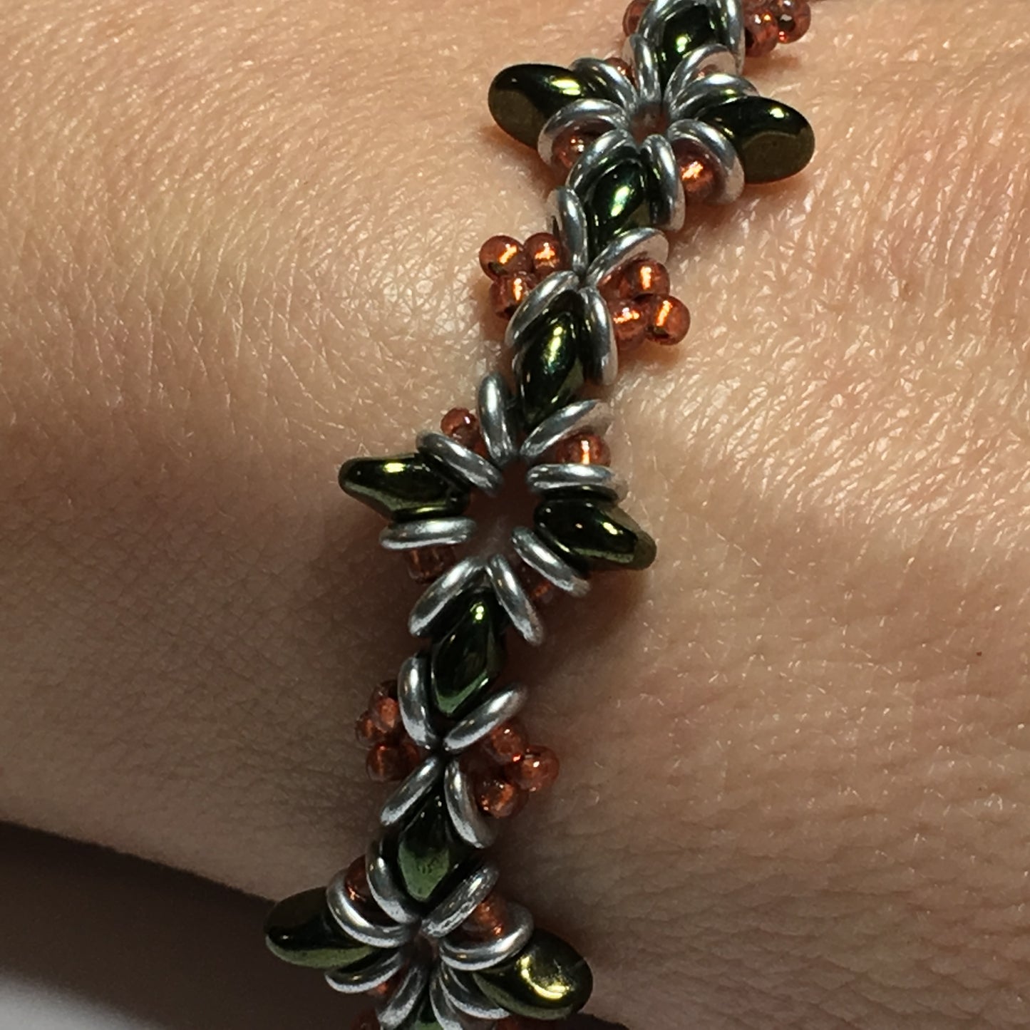 Bead Kit to Make "Oh, My Stars! Bracelet" Jet Red Luster / Copper / Silver with Free Tutorial starting at $9.99