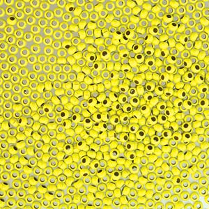 The Beadsmith MT11-YEL 11/0 Perles de rocaille en métal en laiton avec revêtement jaune – 5 grammes