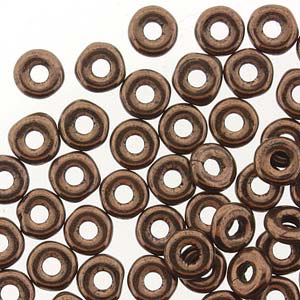 Czech O Bead 3,8 x 1 mm 23980-14415 Jet Bronze Beads (Circle, Zero, Donut) - 5 g