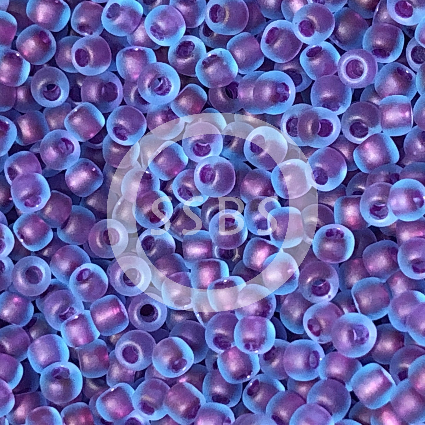 TOHO TR-11-252FM - 11/0 Color Lined Purple Frosted Aqua Seed Beads, 5 or 10 gm