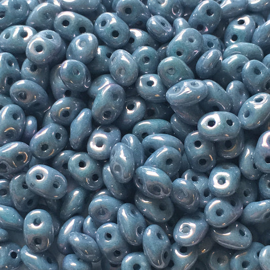Matubo Superduo 2.5 x 5 mm 03000-14464  Blue Luster on Chalk Beads - 5 or 10 gm