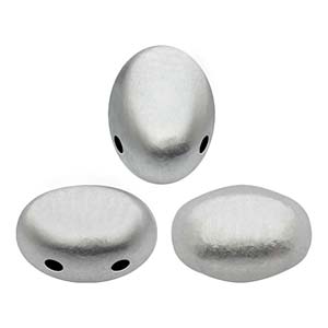 Samos® Par Puca® 5 x 7 mm 00030-01700 Perles de verre tchèque à 2 trous en aluminium argenté mat - 25 perles