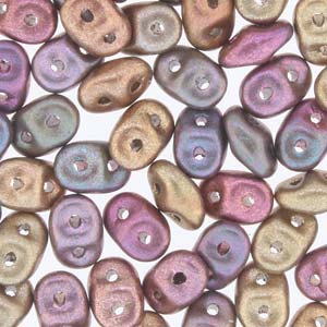Matubo Superduo 2,5 x 5 mm 00030-01640 křišťálově fialové duhové korálky - 5 nebo 10 g