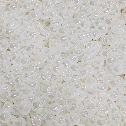 TOHO TR-6-121  6/0 White Opaque Luster Seed Beads, 5 or 10 gm