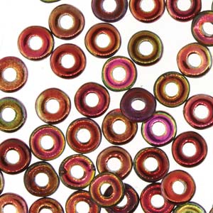 Czech O Bead 3.8 x 1 mm 00030-95200 Magic Wine Beads (Circle, Zero, Donut) - 5 gm