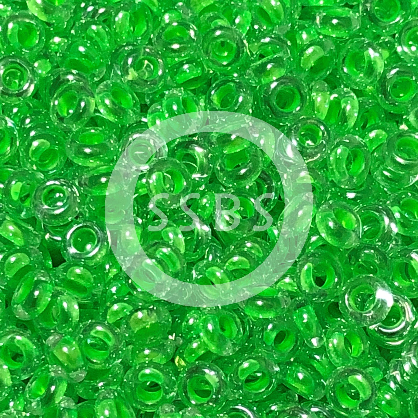 TOHO TD-8-805 - 8/0 neonově zelené lemované křišťálové demi korálky, 5 g