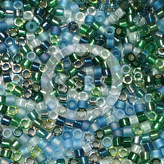 Miyuki Delica DB-MIX06  11/0 Lagoon Mix Cylinder/Tube Beads - 5 or 10 gm