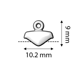 Cymbal™ Mikronisi Chevron Bead Endings™, 10.2 x 9 mm - 24K Gold Plated, Antique Silver Plated or Antique Brass Plated - 1 Pair