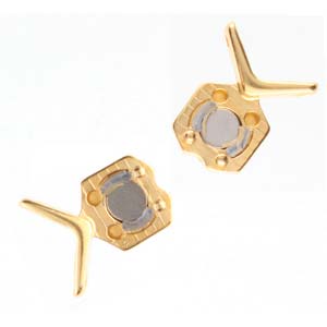 Fermoir magnétique Cymbal™ Vorino II Chevron, 18,6 x 11 mm - Plaqué or 24 carats ou plaqué argent antique - 1 pièce