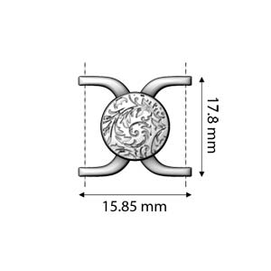 Fermoir magnétique Cymbal™ Souda II 11/0, 15,85 x 17,8 mm - Plaqué or 24 carats, plaqué or rose, plaqué laiton antique ou plaqué argent antique - 1 fermoir