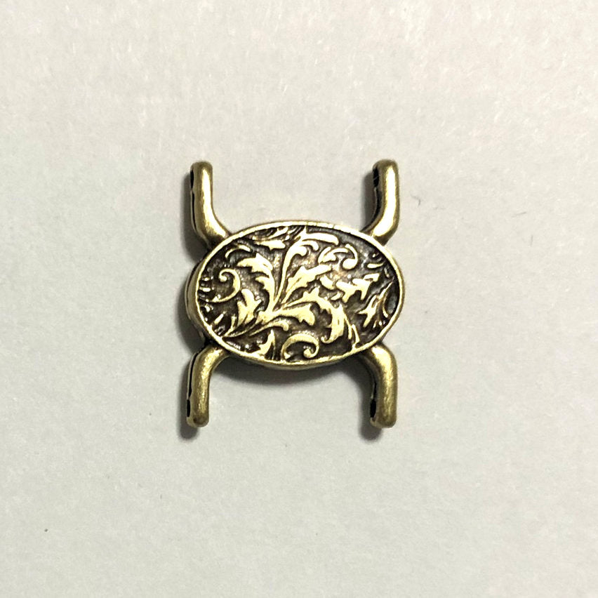 Connecteur de perles Cymbal™ Vouves II 11/0 Delica, 15,7 x 12,8 mm - Plaqué or 24 carats, plaqué or rose, plaqué laiton antique ou plaqué argent antique - 1 pièce