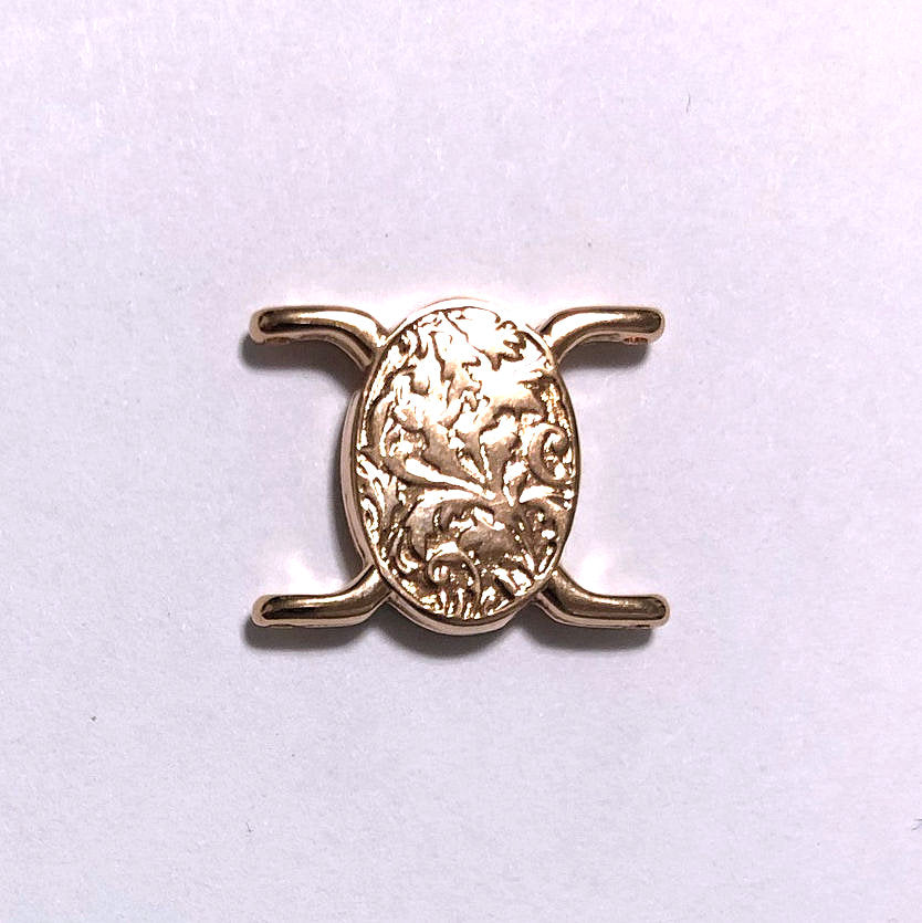 Connecteur de perles Cymbal™ Vouves II 11/0 Delica, 15,7 x 12,8 mm - Plaqué or 24 carats, plaqué or rose, plaqué laiton antique ou plaqué argent antique - 1 pièce