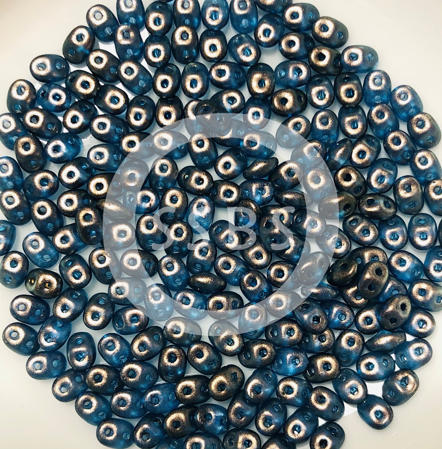 Matubo Superduo 2,5 x 5 mm 00030-29266 Perles Halo Bleu Céleste - 5 ou 10 g