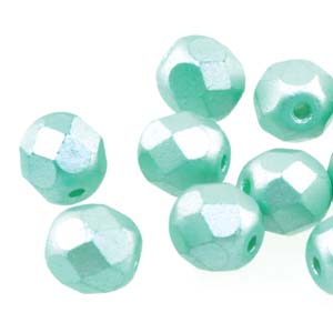 Czech Fire Polish 6-FPR0425025 Perles de verre à facettes vert clair pastel/chrysoprase, 4 mm - 38 perles