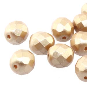 Czech Fire Polish 6-FPR0425003 Pastel Amber Faceted Glass Beads, 4 mm - 38 Beads