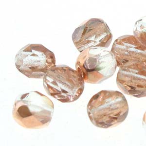 Czech Fire Polish 6-FPR0427101 Perles de verre à facettes en cristal doré, 4 mm, 38 perles