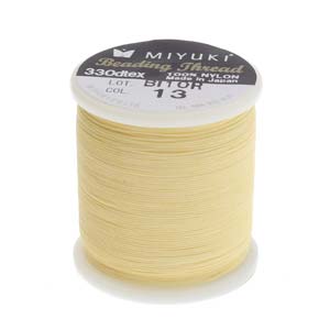 Fil de nylon pour perles Miyuki - Jaune MBT-13, 330dtex - 55 yards