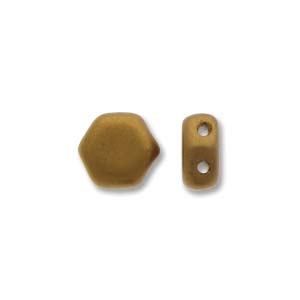 Czech Honeycomb 6 mm 00030-01740  Crystal Bronze Gold 2-Hole Beads - 30 Beads