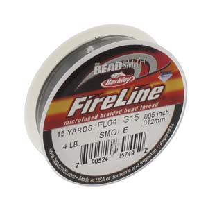 Berkley Fireline 4 lb. Fumée, 15 mètres de fil de perles tressé microfusé / ligne de pêche