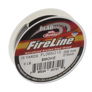 Berkley Fireline 6 lb. Fumée, 15 mètres de fil de perles tressé microfusé / ligne de pêche