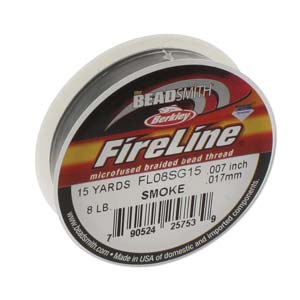 Berkley Fireline 8 lb. Fumée, 15 yards de fil de perles tressé microfusé/ligne de pêche