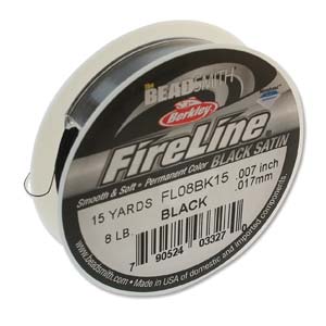 Berkley Fireline 8 lb. Black, 15 Yards Microfused Braided Bead Thread –