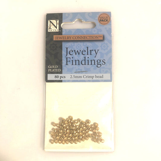 Nicole Jewelry Connection Perles à écraser plaquées or 2,5 mm - 80 perles