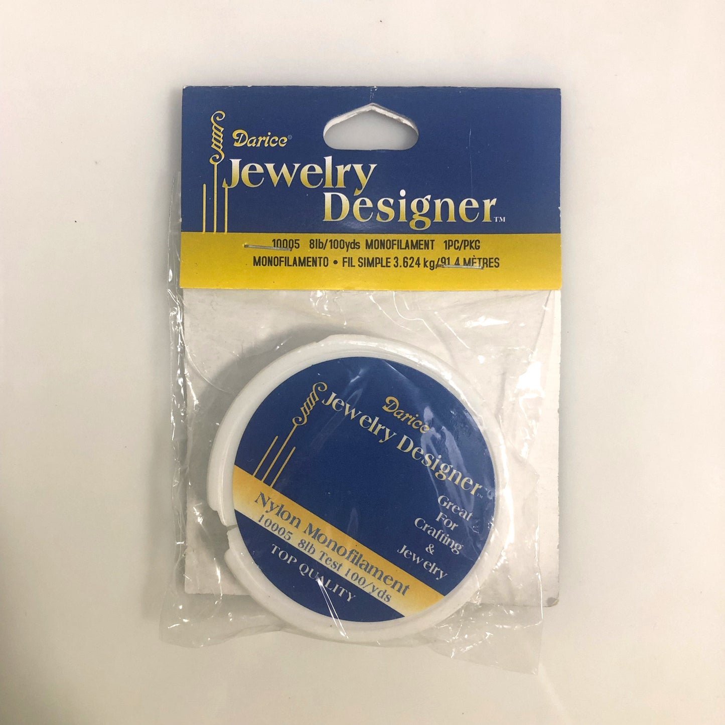 Darice Jewelry Designer 8 lb Nylon Monofilament 10005 for Crafting and Jewelry, 80 or 100 Yards