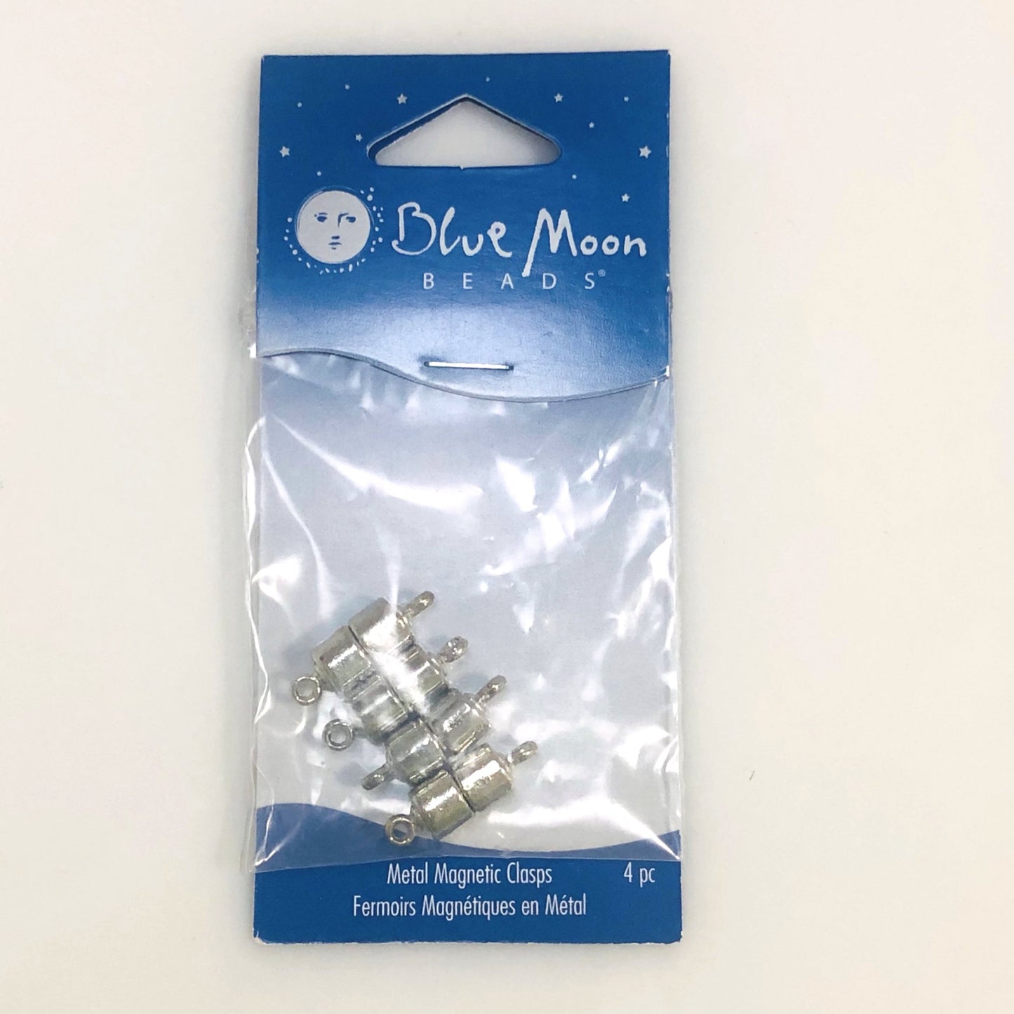 Blue Moon Beads Silver Metal Magnetic Barrel Clasps, 18 mm x 6 mm - 4 Clasps