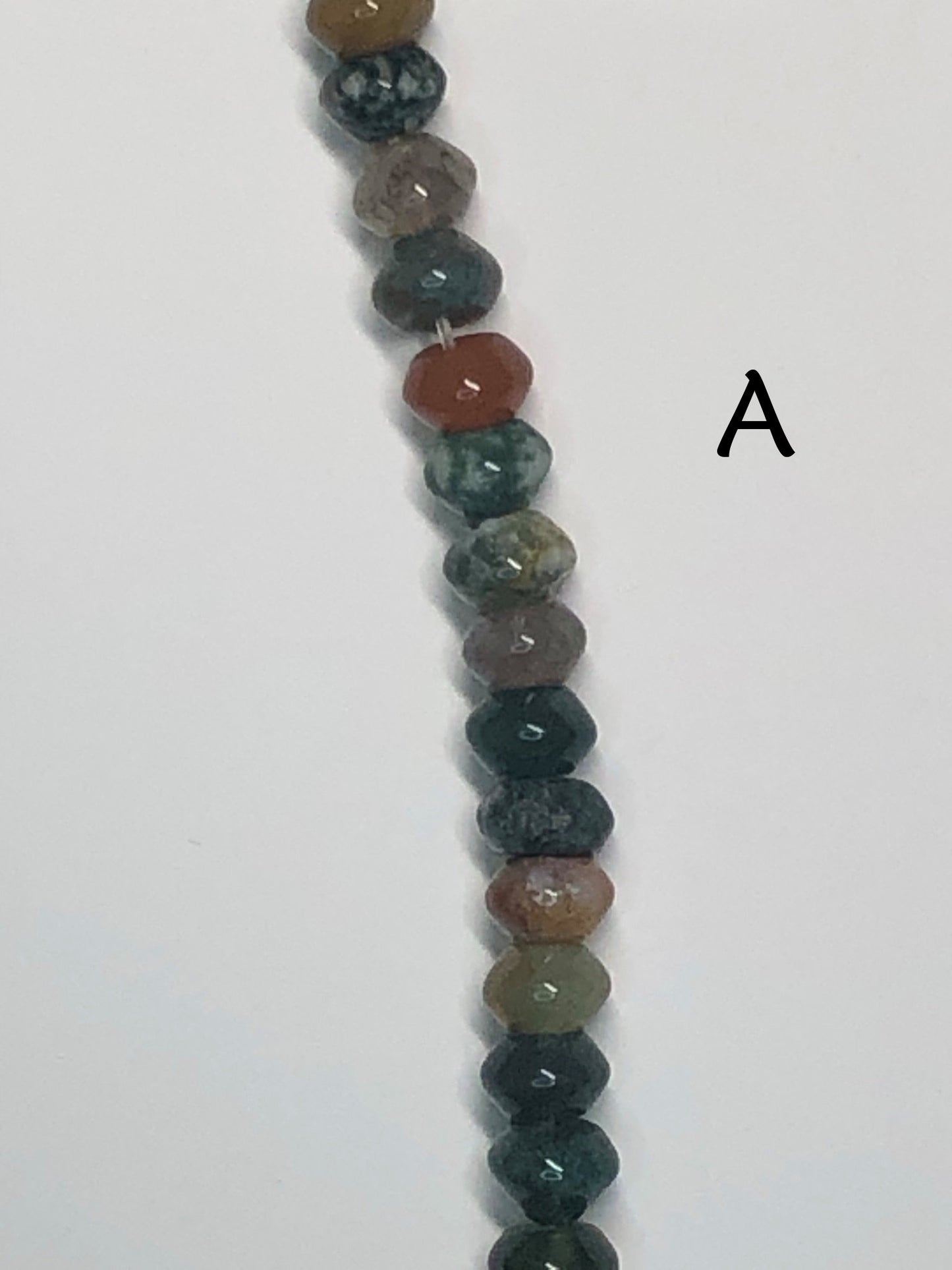 Bead Gallery Rondelles de pierre semi-précieuse en jaspe fantaisie, 6 x 4 mm - 38 perles sur fil A ou B